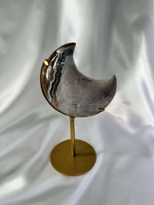 Nebula Agate Moon On Stand