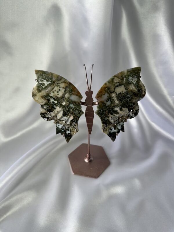 Green River Jasper Butterfly On Stand