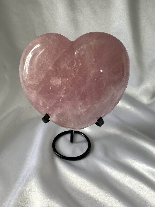 XL Rose Quartz Heart A With Stand