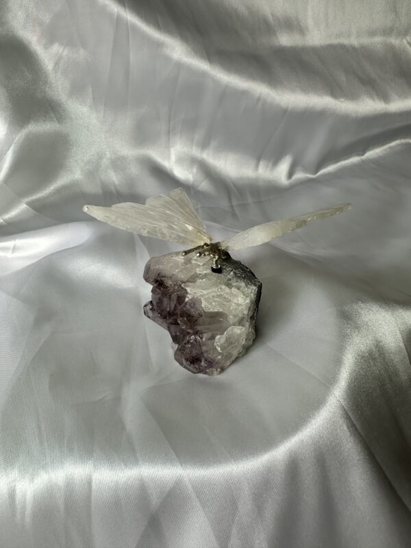 Clear Quartz Butterfly on Amethyst