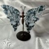 Moss Agate Butterfly Wings On Stand