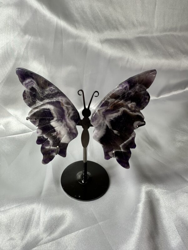 Purple Amethyst Butterfly Wings On Stand