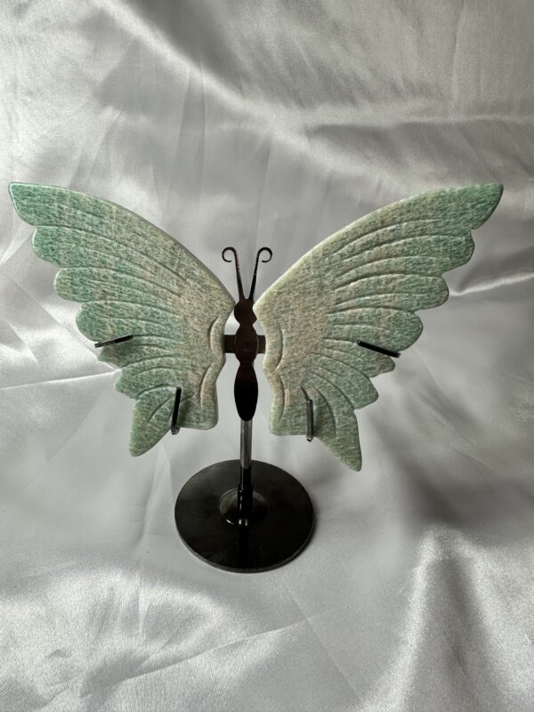 Amazonite Butterfly Wings On Stand
