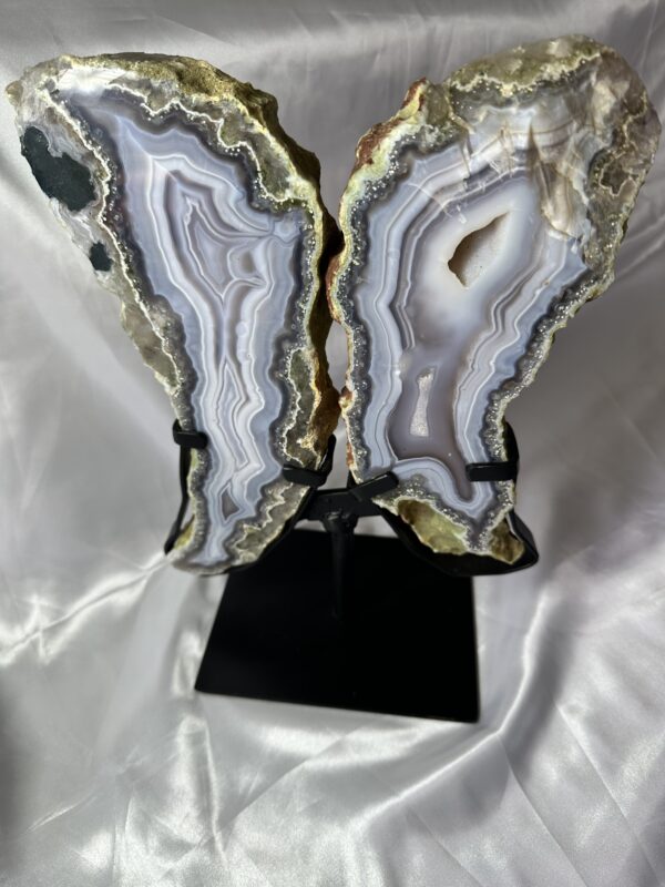 Agate Butterfly Wings On Stand