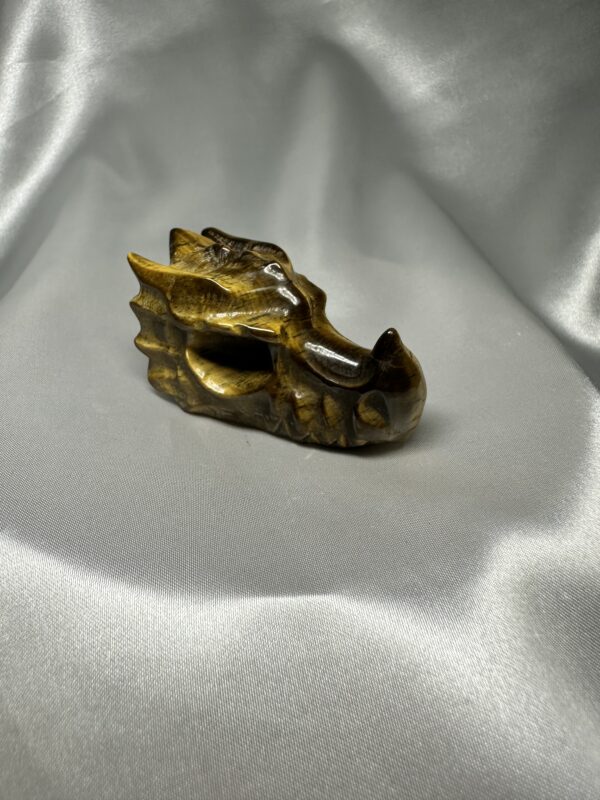 Tigers Eye Dragon Skull