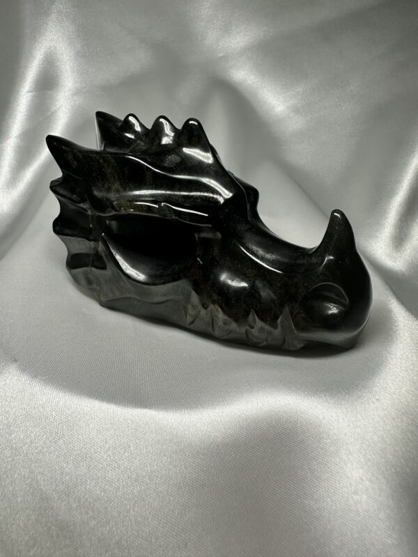Black Obsidian Dragon Skull